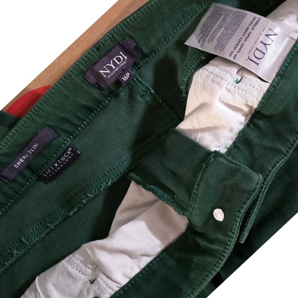 NWOT NYDJ Sheri Slim Pants Women 16P Emerald Green Stretch Slim Fit SUPER SOFT - Picture 5 of 5